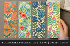 Flowers bookmarks printable sublimation bookmark design Product Image 1