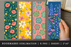 Flowers bookmarks printable sublimation bookmark design Product Image 1