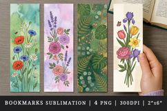 Flowers bookmarks printable sublimation bookmark design Product Image 1