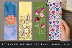 Flowers bookmarks printable sublimation bookmark design Product Image 1