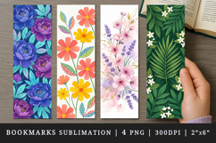 Flowers bookmarks printable sublimation bookmark design Product Image 1