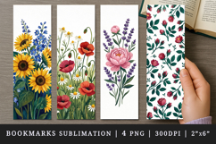 Flowers bookmarks printable sublimation bookmark design Product Image 1