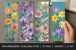 Flowers bookmarks printable sublimation bookmark design Product Image 1