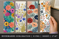 Flowers bookmarks printable sublimation bookmark design Product Image 1