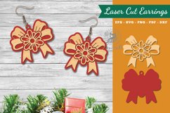 Flowers Ribbon Laser Cut Earrings Product Image 1