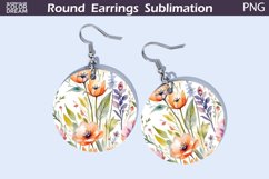 Wildflowers Round Earrings | Watercolor Flowers Earrings Product Image 1