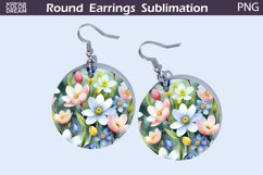 Wildflowers Round Earrings | Spring Flowers Earrings Product Image 1
