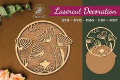 Flowers Round Laser Cut Decoration Product Image 1