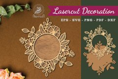 Flowers Round Laser Cut Decoration Product Image 1