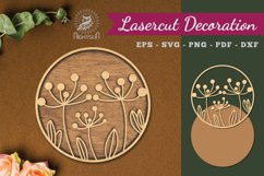 Flowers Round Laser Cut Decoration Product Image 1