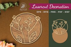 Flowers Round Laser Cut Decoration Product Image 1