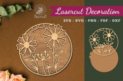 Flowers Round Laser Cut Decoration Product Image 1