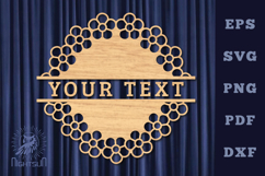 Flowers Round Lasercut Split Monogram SVG Product Image 1