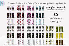 Flowers Seamless Skinny Tumbler Sublimation Wrap 20 Oz Bundl Product Image 1