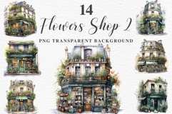 Flowers Shop Floral Storefront Clipart PNG Scrapbooking Art Watercolor Transparent wedding invitation shirt designs sublimation printable bloom architecture