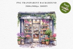 Flowers Shop Floral Storefront Clipart PNG Scrapbooking Art Watercolor Transparent wedding invitation shirt designs sublimation printable bloom architecture watercolor floral storefront, flowers shop clipart, sublimation nursery, wedding invitation