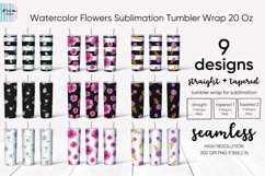 Flowers Skinny Seamless Tumbler Sublimation Wrap Bundle Product Image 1