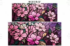 Flowers Mug Sublimation Designs, Stained Glass Mug, Flowers Png