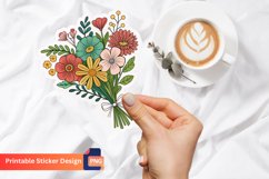 Flowers Bouquets Sticker, Colorful Flower Sticker Design Product Image 1