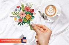Flowers Bouquets Sticker, Colorful Flower Sticker Design Product Image 1