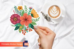 Flowers Sticker, Floral Stickers for Crafts, Tropical Flower Product Image 1