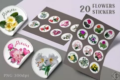 Round stickers/labels with flowers. Product Image 1