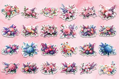 Floral Stickers | Flowers Sticker | Elegant Flowers PNG Product Image 2