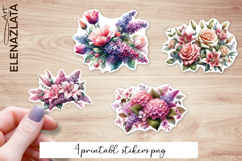 Floral Stickers | Flowers Sticker | Elegant Flowers PNG Product Image 1