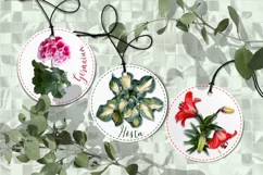 Round stickers/labels with flowers. Product Image 4