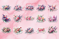 Floral Stickers | Flowers Sticker | Elegant Flowers PNG Product Image 7