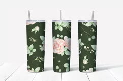Flowers sublimation design Skinny tumbler wrap design 