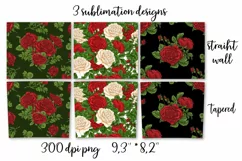 Flowers sublimation design Skinny tumbler wrap design