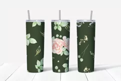 Flowers sublimation design Skinny tumbler wrap design 