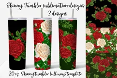 Flowers sublimation design Skinny tumbler wrap design