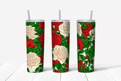 Flowers sublimation design Skinny tumbler wrap design