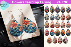 Teardrop Earring flowers Bundle Sublimation Product Image 1