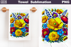 Floral Towel Sublimation | Wildflowers Kitchen Towel Product Image 1