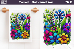 Floral Towel Sublimation | Wildflowers Kitchen Towel Product Image 1