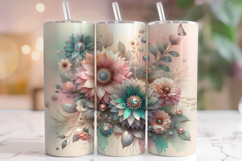 Floral Tumbler Wrap, Flowers Tumbler Wrap, Boho Tumbler Wrap Product Image 1