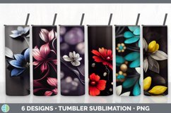 Bundle of six Flowers sublimation tumbler designs.