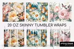 Flowers Tumbler Wrap Sublimation Butterfly Tumbler