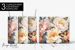 Flowers Tumbler Wrap Sublimation Butterfly Tumbler