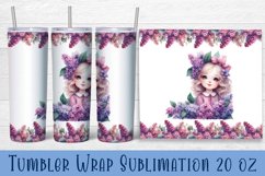 White lilac flowers Tumbler Wrap Sublimation | Floral Product Image 1