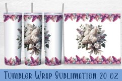 White lilac flowers Tumbler Wrap Sublimation | Floral Product Image 1