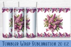 White lilac flowers Tumbler Wrap Sublimation | Floral Product Image 1