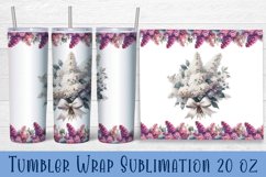 White lilac flowers Tumbler Wrap Sublimation | Floral Product Image 1