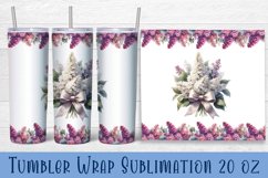 White lilac flowers Tumbler Wrap Sublimation | Floral Product Image 1