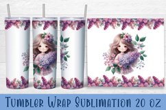 White lilac flowers Tumbler Wrap Sublimation | Floral Product Image 1