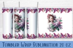 White lilac flowers Tumbler Wrap Sublimation | Floral Product Image 1