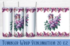 White lilac flowers Tumbler Wrap Sublimation | Floral Product Image 1